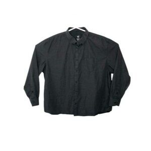 2/$30 Calvin Klein Button Down Shirt Mens XXL Black Gray Extra Buttons Long Slee